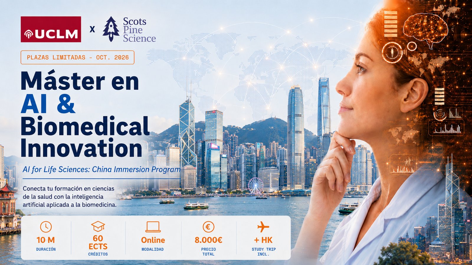 AI & Biomedical Innovation Master promotional banner in horizontal format